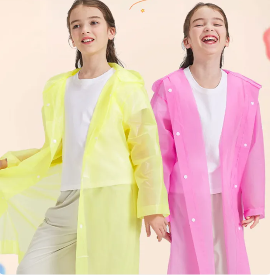 EVA Reusable Children Raincoat Unisex Waterproof Rain Coat 
